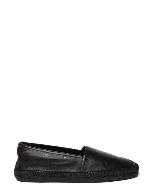 Saint Laurent Black Logo Patch Slip-on Espadrilles for men