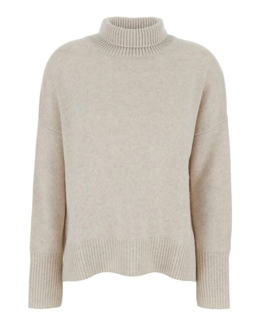 Lisa Yang White Heidi Turtleneck Knit Sweater