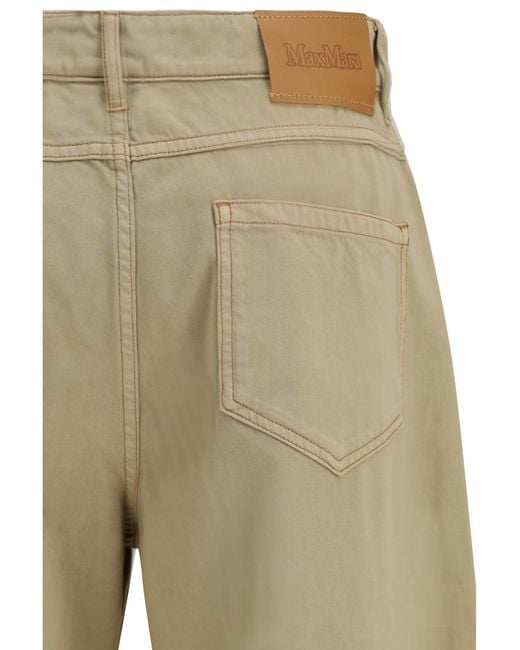 Max Mara Natural Baggy Pants Pure Cotton Satin