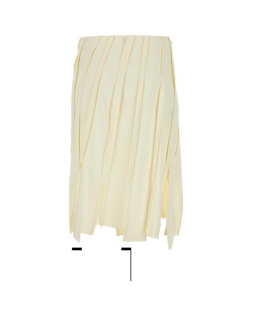 Bottega Veneta Natural Ivory Stretch Viscose Skirt