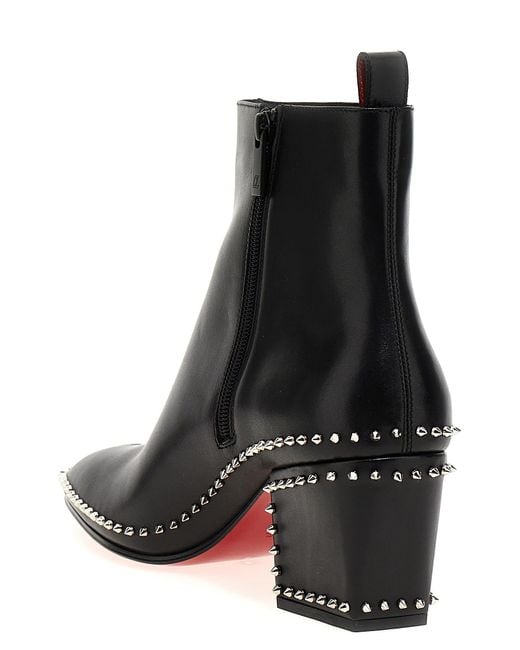 Christian Louboutin Black Rosalio St Spikes Ankle Boots for men