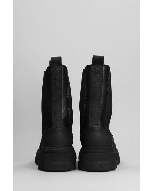 Ganni Black Combat Boots