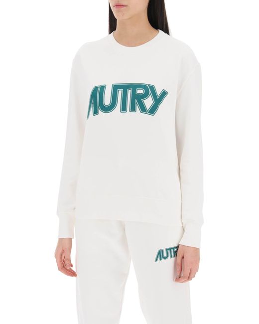 Autry Blue Sweatshirt With Maxi Logo Print
