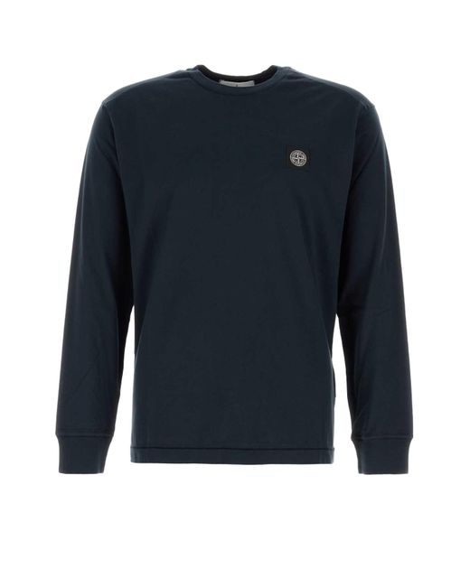 Stone Island Blue Midnight Cotton T-Shirt for men