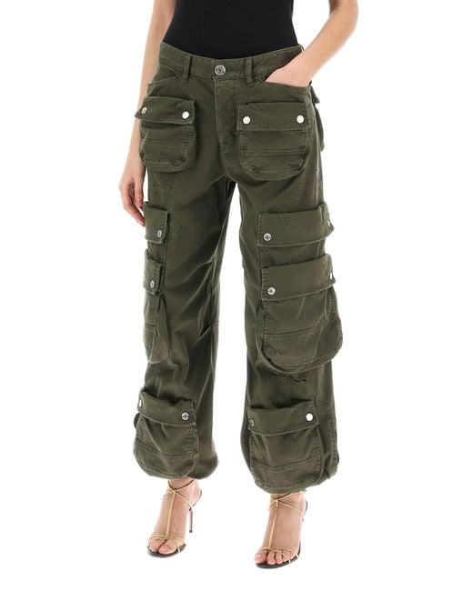 DSquared² Green Wide Leg Cargo Pants