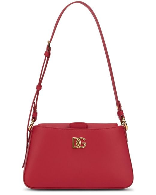 Dolce & Gabbana Red Shoulder Phone Bag Calfskin