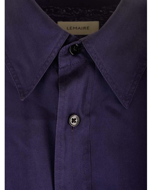 Lemaire Blue Buttoned Long-Sleeved Shirt for men