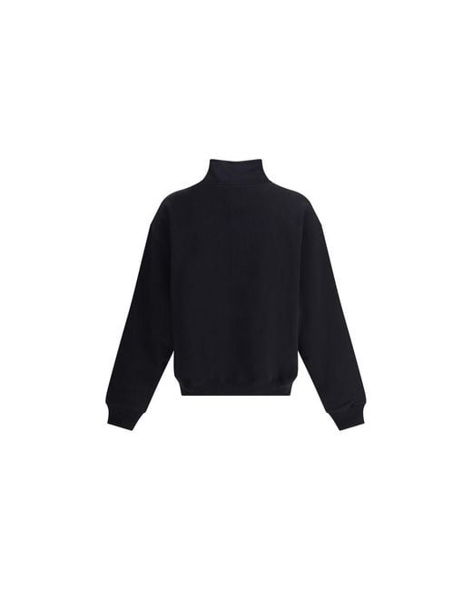 Jacquemus Blue High Collar Zipper Sweatshirt With Monogram Patch for men
