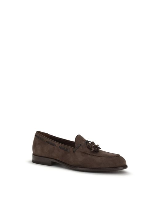 Fratelli Rossetti White Suede Tassel Loafers Calf Leather for men