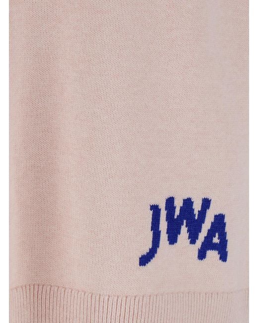 J.W. Anderson Pink Sleeveless Vest With V Neck And Contrasting Logo Embroidery On The Front for men