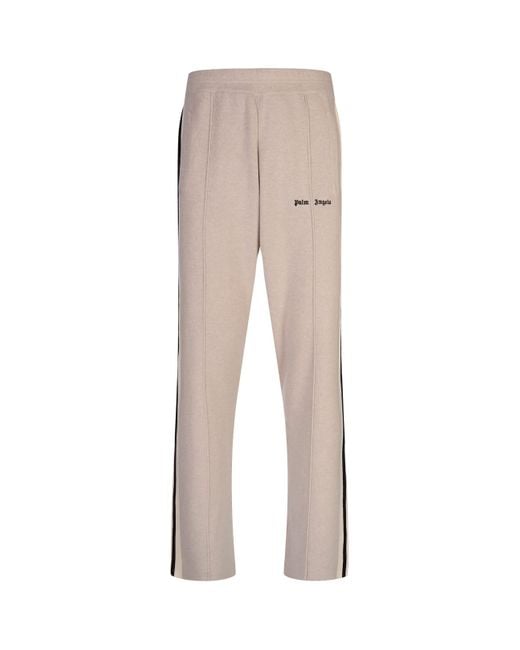 Palm Angels Natural Light Wool And Cashmere Track Trousers for men