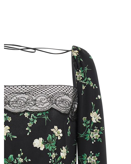 Dolce & Gabbana Black Dolce & Gabbana Flower Print Top