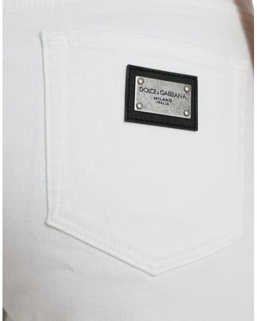 Dolce & Gabbana Gray Wide Leg Cotton Cropped Denim Jeans Elastane Clothing