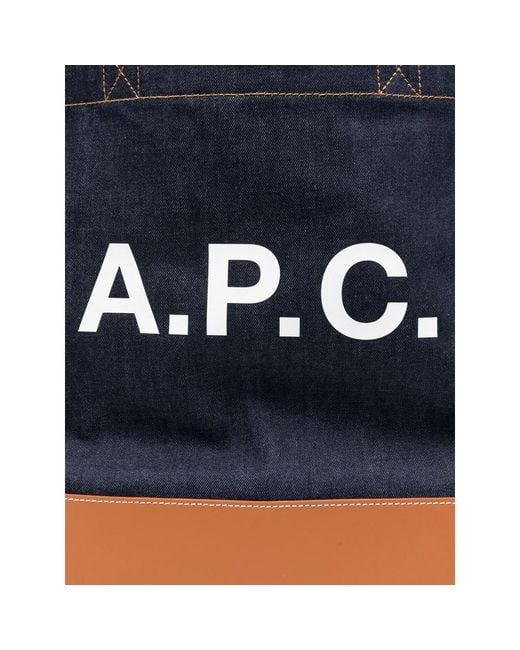 A.P.C. Blue Bum Bag Denim Calf Leather- Shoulder for men