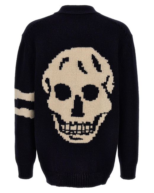 Alexander McQueen Blue Skull Sweater, Cardigans for men