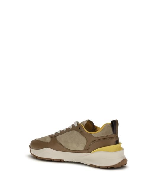Fendi White Sneakers Flow Calf Leather Nocc/Biscuit/G. Trainers for men