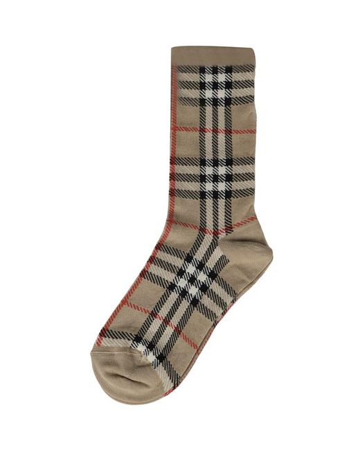 Burberry Natural Socks With Inlaid Vintage Check Weave for men