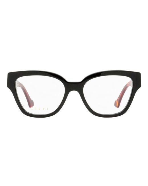 Gucci Black Sculpted Square Eyeglasses Gg1424O 007-Havana 54Mm Plastic (Acetate)