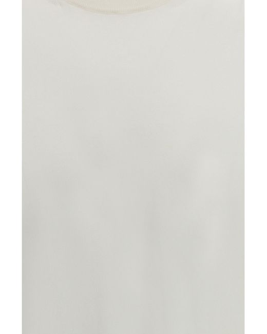 Piacenza Cashmere White Short-Sleeve Crewneck Sweater Cotton T-Shirts for men