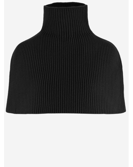 Sa Su Phi Black Cashmere Shawl With High Neck Capes