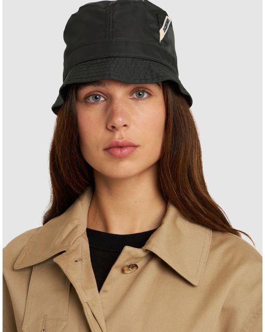 Jacquemus Black Le Bob Ovalie Logo Bucket Hat