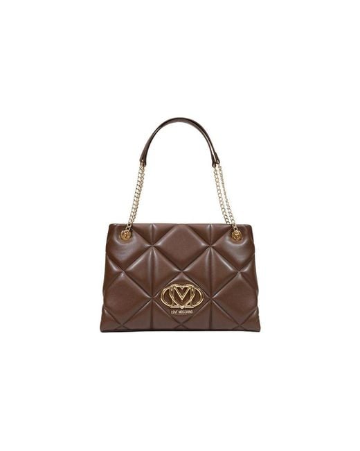 Love Moschino Brown Polyethylene Handbag Bag