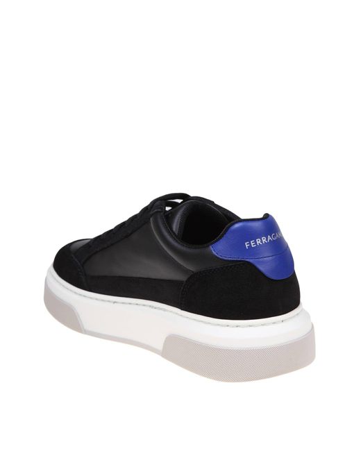 Ferragamo Blue Low Gancini Sneakers for men