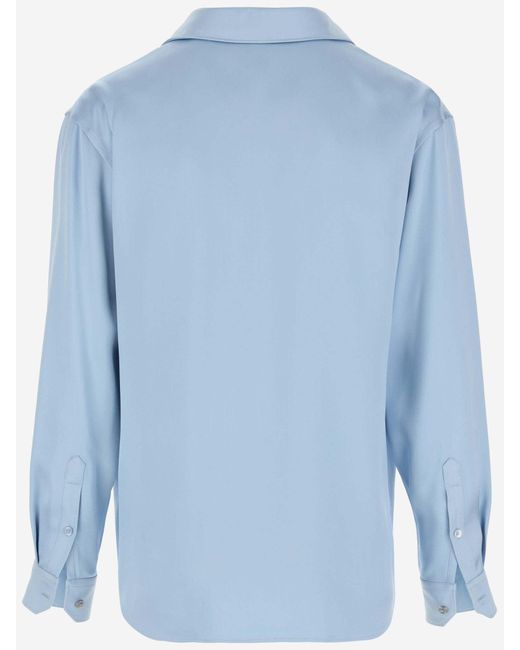 Versace Blue Viscose Blend Shirt for men