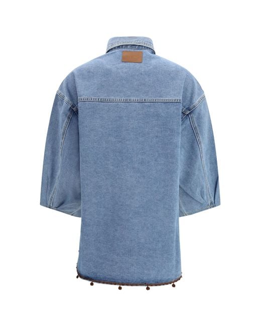 Ella Blue Jacket With Sequin Details Cotton; Polyester; Viscose