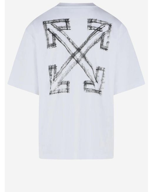 Off-White c/o Virgil Abloh White T-Shirt Motion Arrow Skate Cotton T-Shirts for men