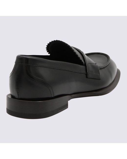 Alexander McQueen Black Leather Loafers for men