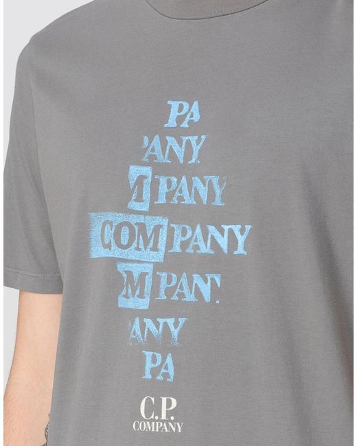 C P Company Gray Relaxed-Fit Graphic Print Jersey T-Shirt for men