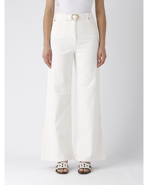 Twin Set White Cotton Jeans