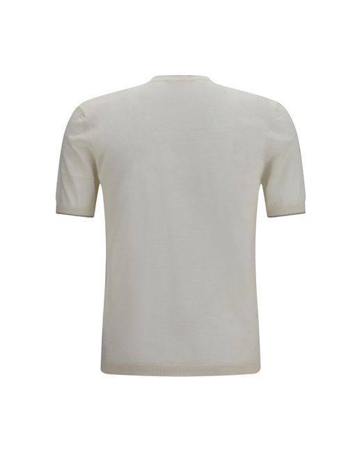 Brooksfield Gray Short-Sleeved Linen Blend Shirt Linen; Polyester T-Shirts for men