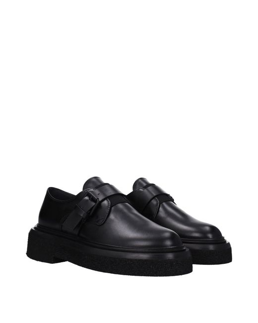 Max Mara Black Buckle Leather Loafers