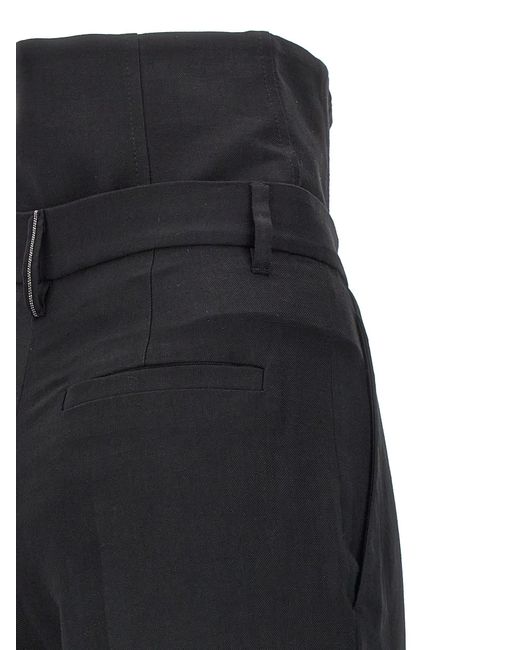 Brunello Cucinelli Black High Waisted Tailored Trousers