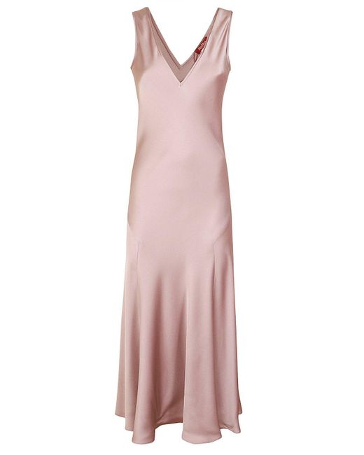 Max Mara Studio Pink V-neck Sleeveless Dress