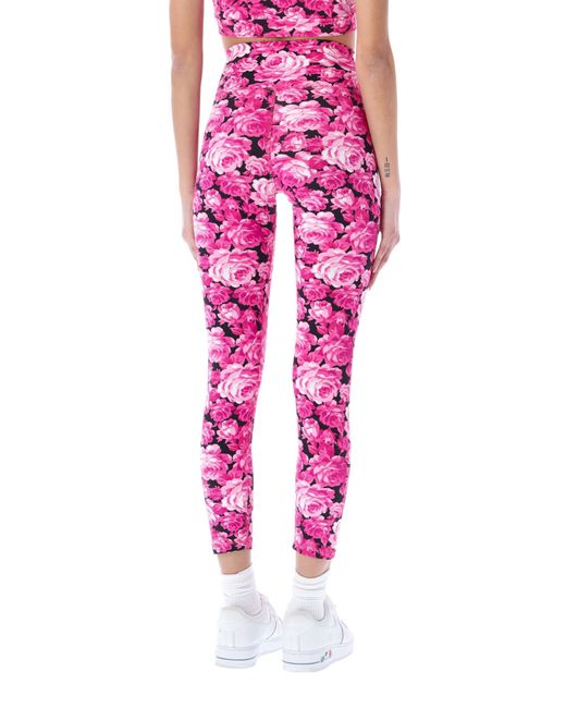 MSGM Floral Print leggings in Pink | Lyst