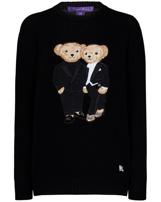 Ralph Lauren Black Ralph Lauren Tuxedo Polo Bears Cashmere Sweater