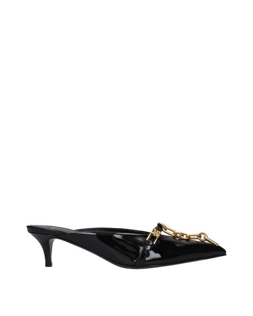 Balmain Black Leather Platform Sandals