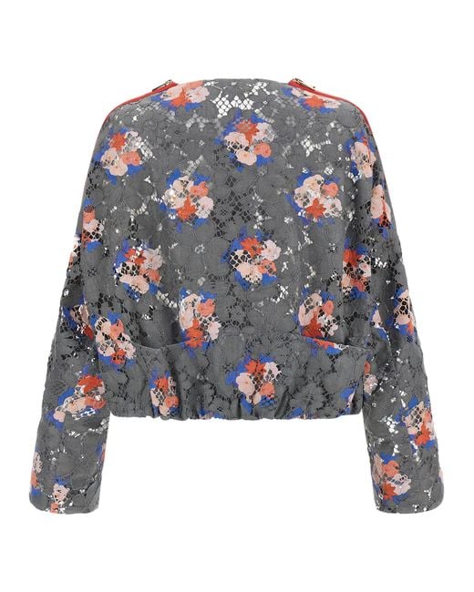 Fendi Blue Bouquet' Lace Blazer