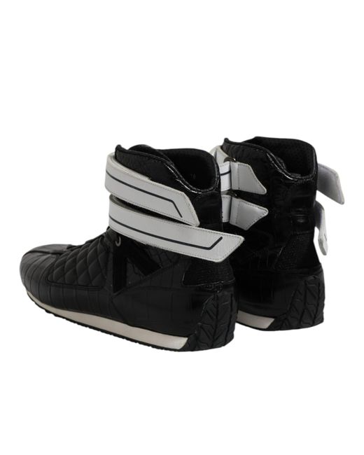 Dolce & Gabbana Black Hightop Leather Sneakers for men
