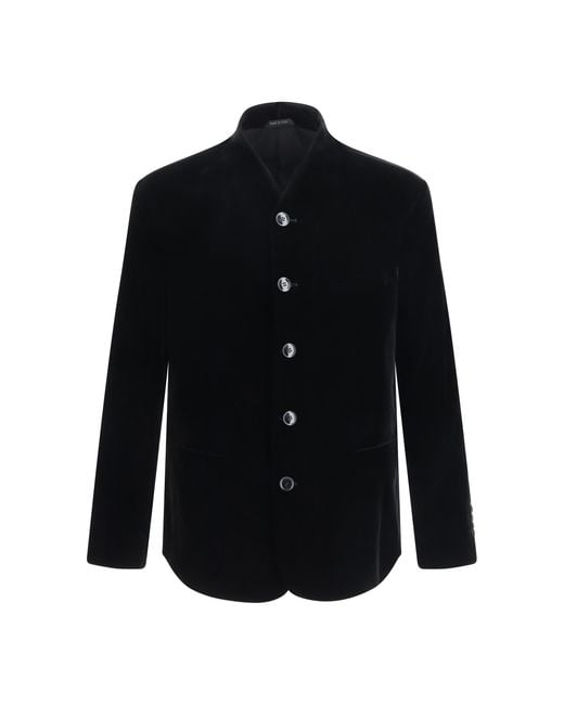 Giorgio Armani Black Blazer One Shot Stretch Viscose And Cupro Velvet Viscose; Cupro; Elastane Blazers & Vests for men