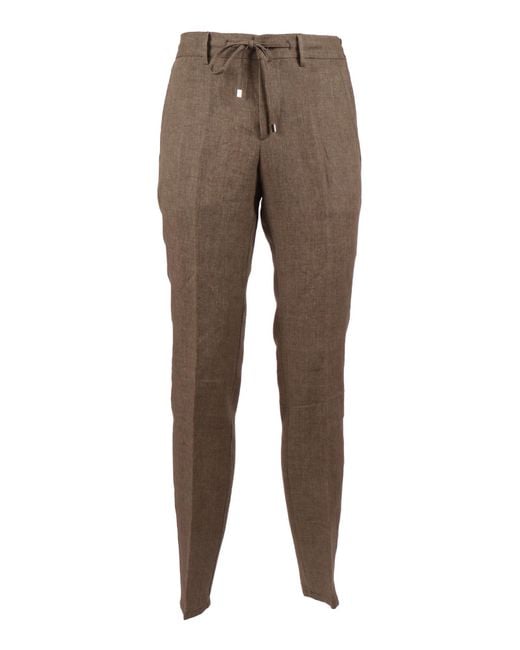 Berwich Gray Spiaggia Pants Linen for men