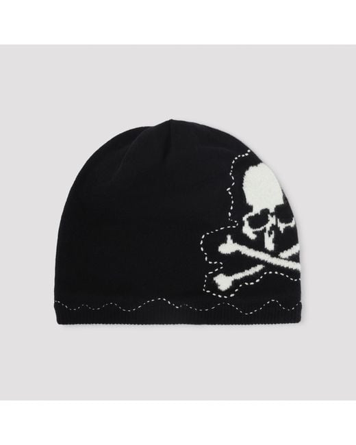 Mastermind Japan Black Hand Stitch Beanie for men