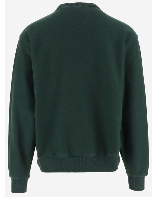 Burberry Green Cotton Sweatshirt With Logo for men
