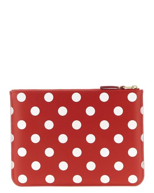 Comme des Garçons Red 'Polka Dots Printed' Wallet for men