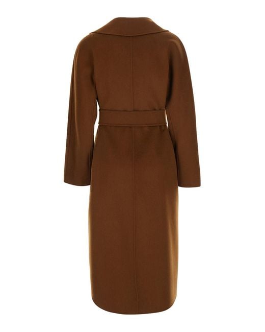 Max Mara Brown Coat Wool-Cashmere Blend