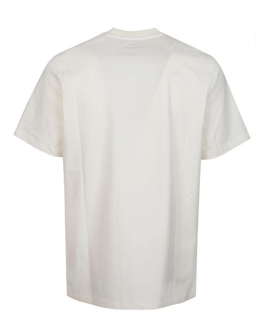 MSGM White Logo Print T-Shirt for men