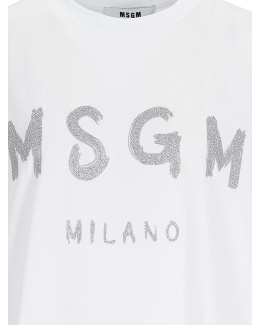 MSGM White Logo Dress